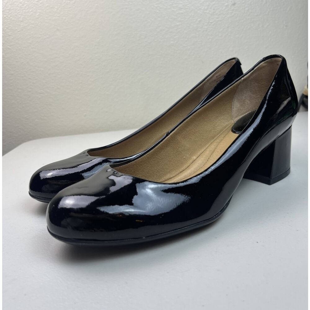Montana Artisan Crafted Black Patent Leather Block Heel Pumps Women’s Size 8.5